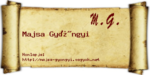 Majsa Gyöngyi névjegykártya